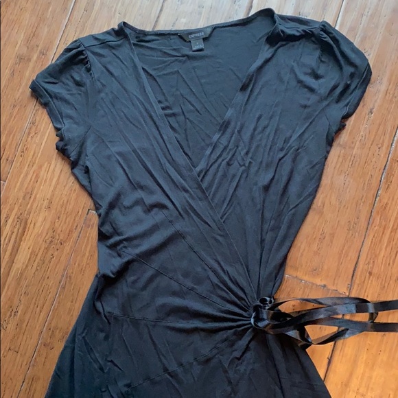 Express Short Sleeve Tie Wrap Dress - Picture 4 of 4